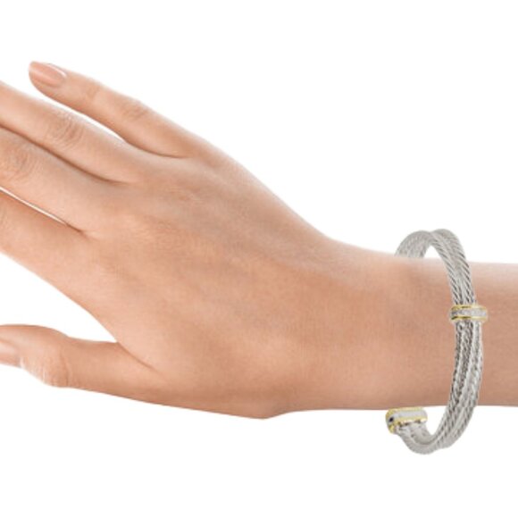 TT Pave & 3 Row Cable Bracelet - Picture 2 of 2